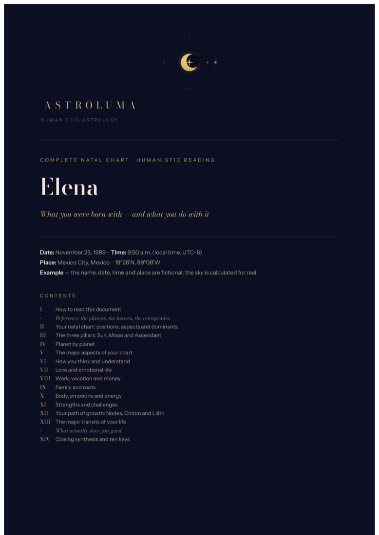 Page 1 of the sample reading