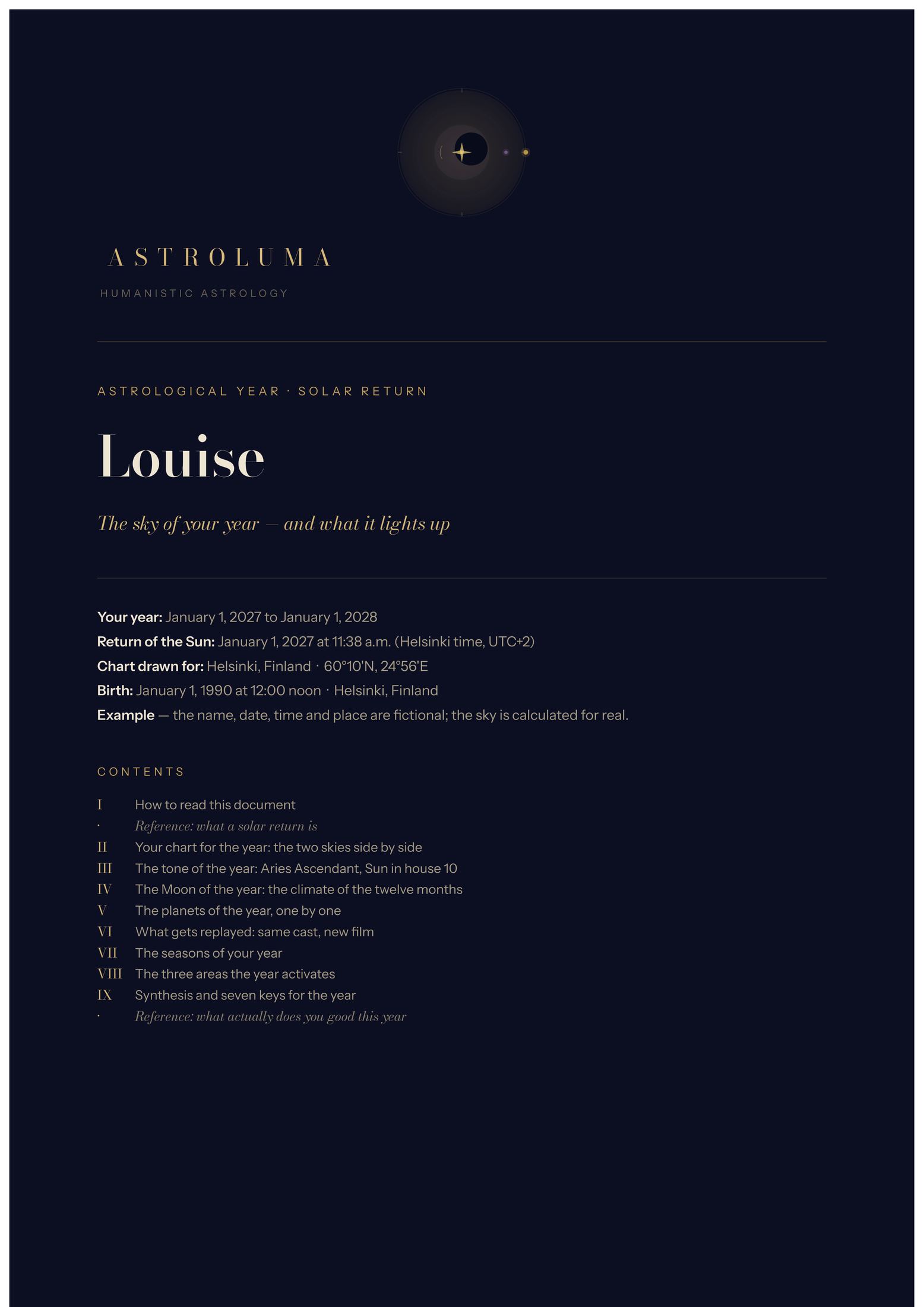 Page 1 of the sample reading