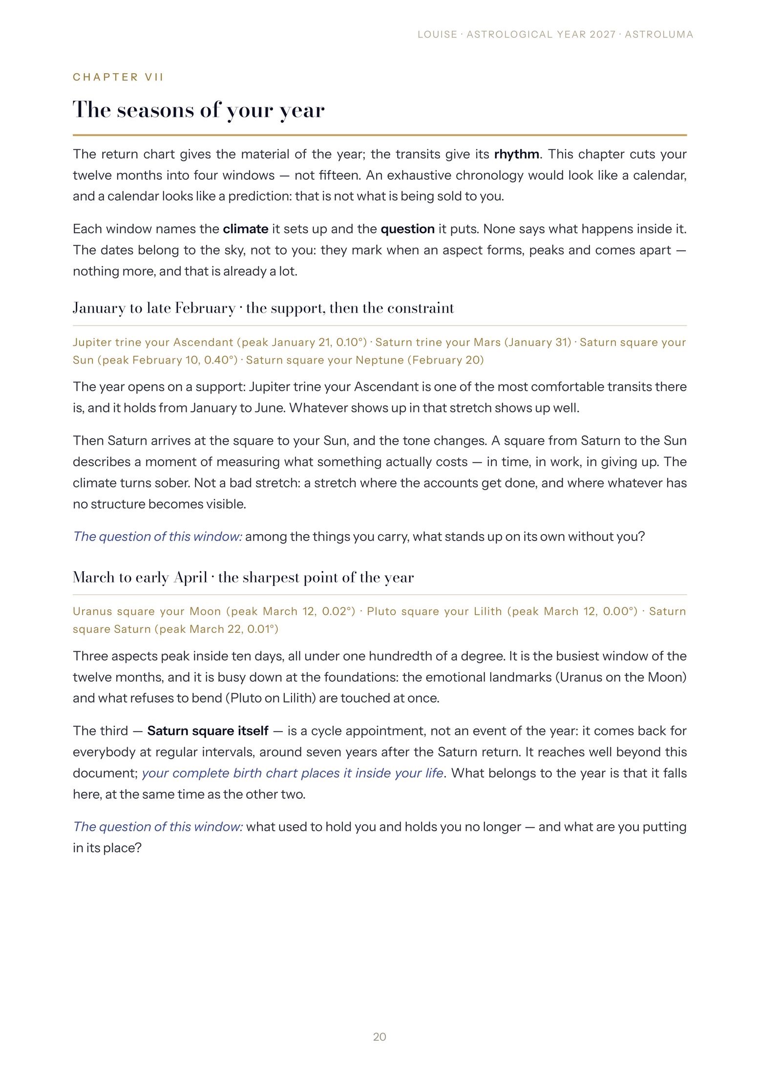 Page 20 of the sample reading
