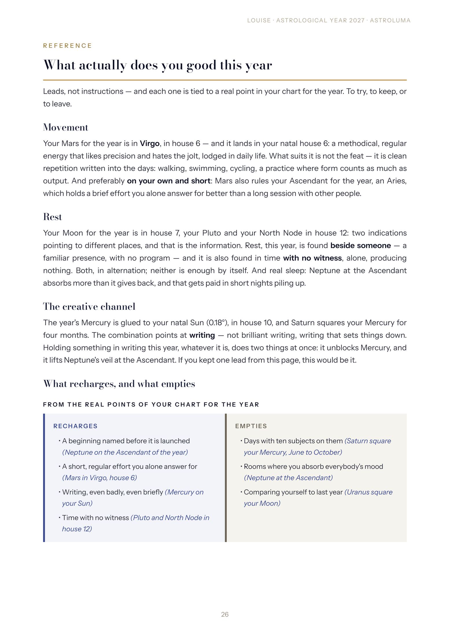 Page 26 of the sample reading