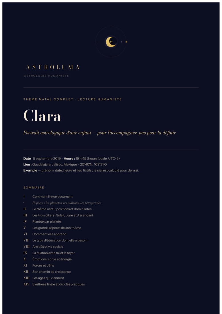 Page 1 de l'exemple de lecture